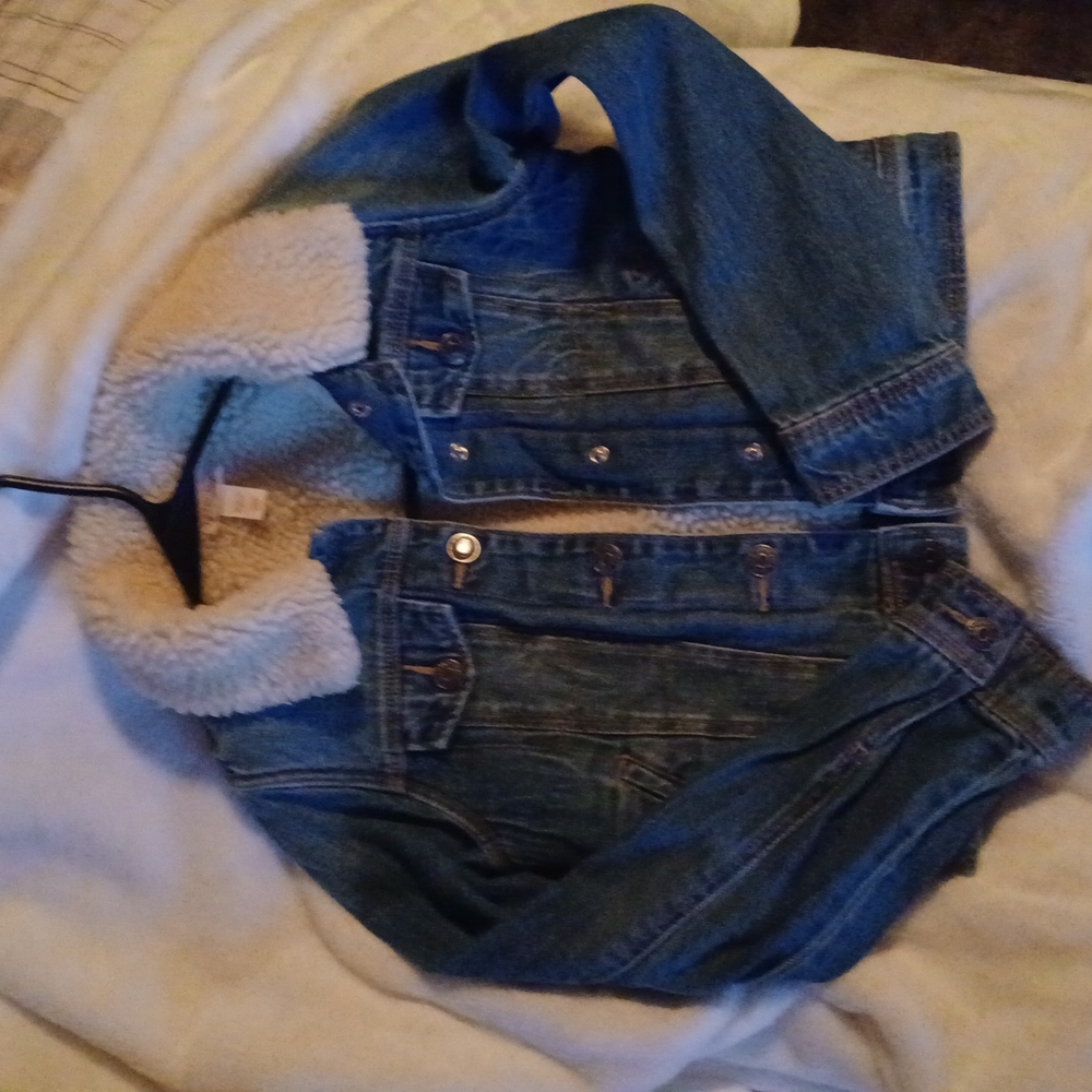 Fur lined jean jacket